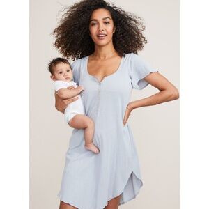 Hatch pointelle nightgown dress blue